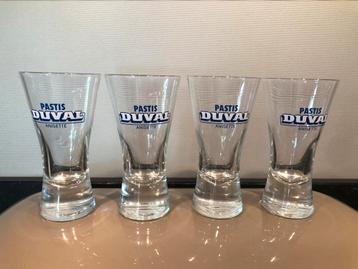 pastis DUVAL anisette  4 wondermooie fluitjes glazen, Enlèvement ou Envoi, Comme neuf, Autres types