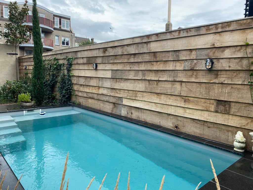 Te koop Mahoniehout voor schutting, gevel of tiny house, Tuin en Terras, Ophalen, Zo goed als nieuw