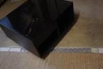 zwarte salontafel op wieltjes, Huis en Inrichting, Tafels | Salontafels, Gebruikt, 50 tot 100 cm, Vierkant, Minder dan 50 cm