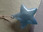 Kerst hanger glas ornament ster blauw 10 cm, Comme neuf, Enlèvement ou Envoi