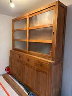 Houten kast in teak hout / tafel met 4 zeteltjes, Huis en Inrichting, Ophalen, Zo goed als nieuw, Teakhout