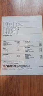 Prijslijst Honda januari 1983, Enlèvement ou Envoi