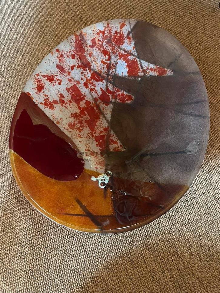 Prachtige glazen schotel, Antiek en Kunst, Kunst | Designobjecten, Ophalen