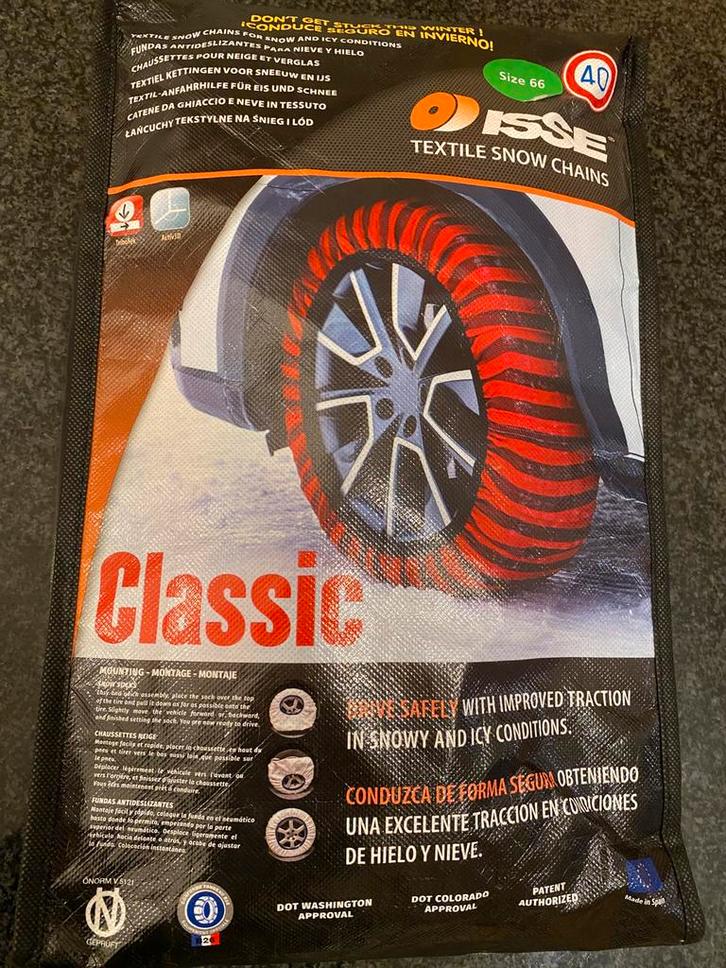 Sneeuwkettingen/sneeuwsokken ISSE Classic maat 66 nieuw, Autos : Divers, Chaînes, Neuf, Enlèvement