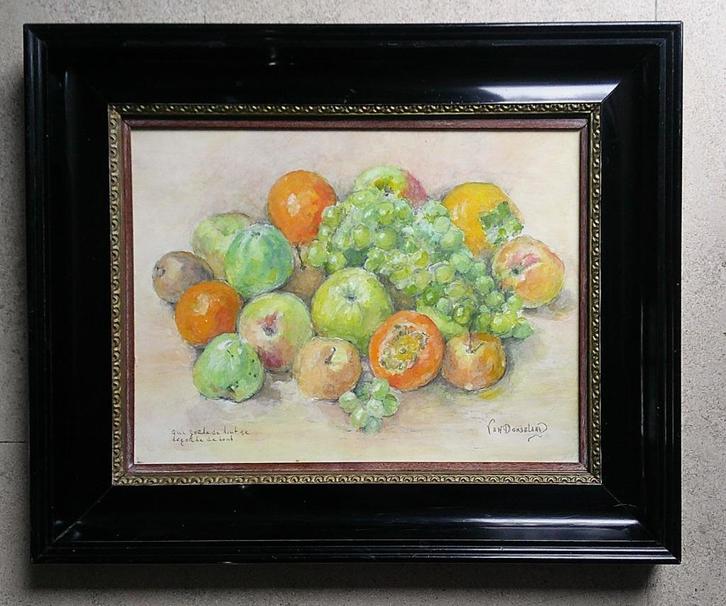 Stilleven met fruit o.a. druiven ca. 1930 - van Donselaar, Antiek en Kunst, Kunst | Schilderijen | Klassiek, Ophalen of Verzenden