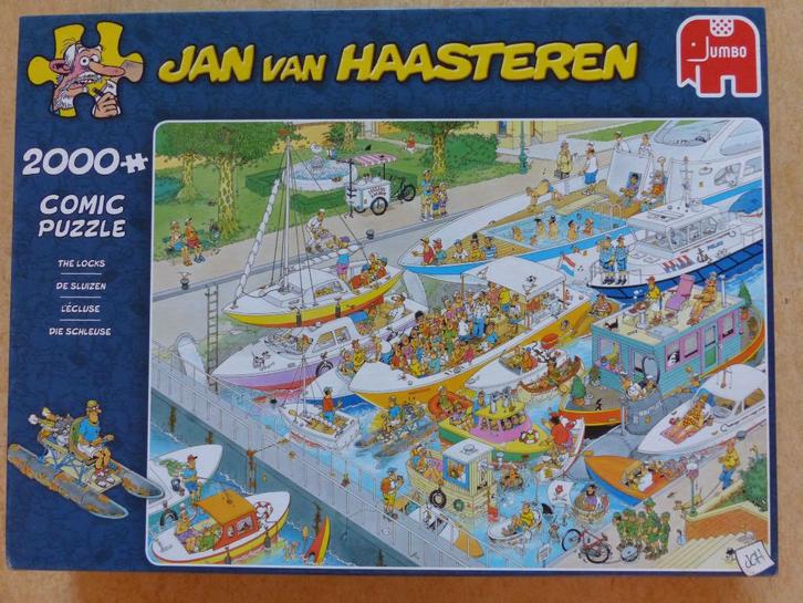 Jan Van Haasteren puzzle De sluizen 2000 stuks Jumbo 19068, Hobby en Vrije tijd, Denksport en Puzzels, Zo goed als nieuw, Puzzelboek