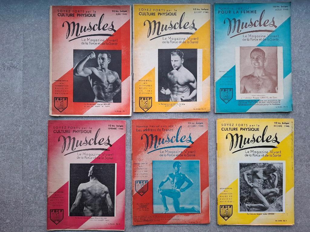 Magazine "Muscles" uit 1946-1947-1948, Verzamelen, Tijdschriften, Kranten en Knipsels, Tijdschrift, 1940 tot 1960, Ophalen of Verzenden