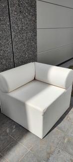 Fauteuil d'angle design cuir blanc siège relax chaise lounge, Maison & Meubles, Utilisé, Enlèvement ou Envoi