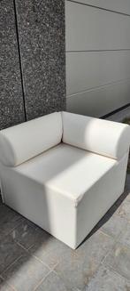 Fauteuil d'angle design cuir blanc siège relax chaise lounge, Utilisé, Enlèvement ou Envoi