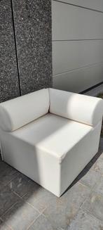 Design hoekfauteuil leder wit zetel relaxzetel lounge 2x, Huis en Inrichting, Fauteuils, Ophalen of Verzenden, Gebruikt