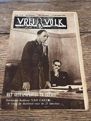 Tijdschrift VRIJ VOLK november 1945 Gestapo Van Caillie