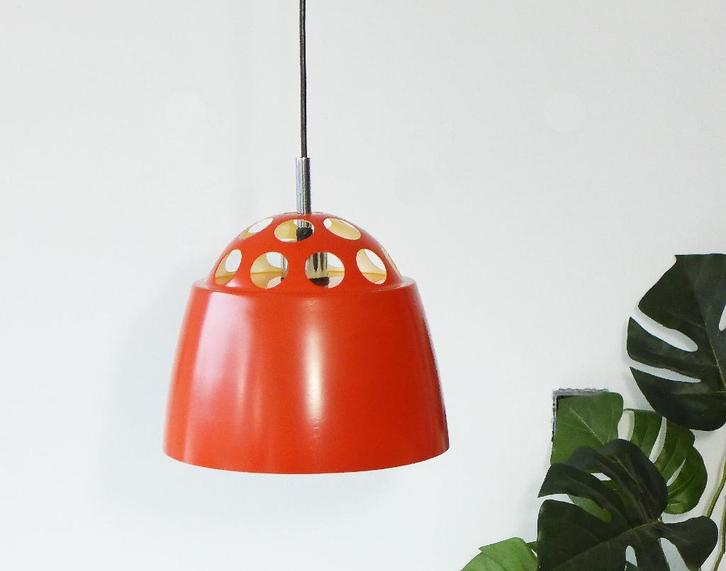 Vintage Hanglamp Space Age Lamp Jaren 60 70 Orange Massive, Huis en Inrichting, Lampen | Hanglampen, Metaal, Ophalen
