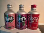 Set van 3 metalen flessen Fanta Coca-Cola Japan, Verzamelen, Ophalen of Verzenden, Zo goed als nieuw, Verpakking