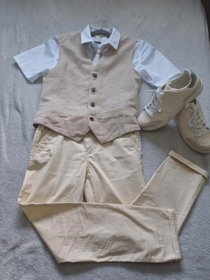 Communie / lentefeest outfit + schoenen, Kinderen en Baby's, Kinderkleding | Maat 152, Zo goed als nieuw, Broek, Ophalen of Verzenden