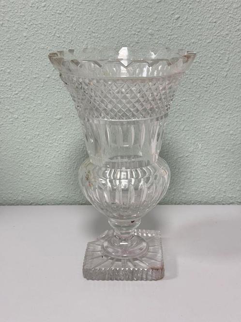 Grote kristal kristallen antieke antiek bloemen vaas helder, Antiek en Kunst, Antiek | Vazen, Ophalen of Verzenden