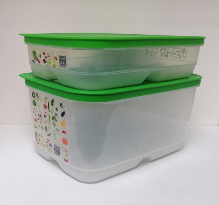 Tupperware™ « VentSmart » Groentebox - 1,8 + 4,4 liter, Huis en Inrichting, Keuken | Tupperware, Nieuw, Bus of Trommel, Groen