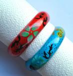Set van 2 mooie armbanden in Aziatische stijl, Ophalen of Verzenden, Zo goed als nieuw, Rood, Kunststof of Plastic
