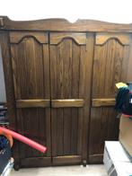 kleerkast (donkerbruin massief hout), Ophalen, Gebruikt, 100 tot 150 cm, Eikenhout