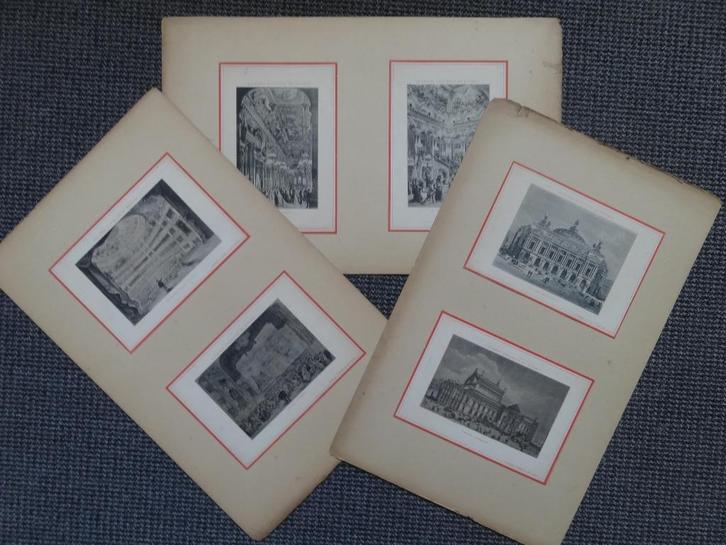 Académie nationale de Musique, Paris, 6 phototypies,, Antiek en Kunst, Kunst | Tekeningen en Fotografie, Verzenden