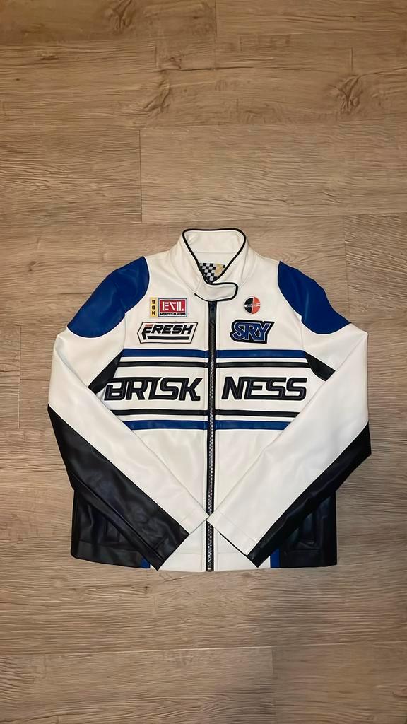 Bershka leren moter vest maat XS, Kleding | Dames, Truien en Vesten, Gedragen, Maat 34 (XS) of kleiner, Wit, Ophalen