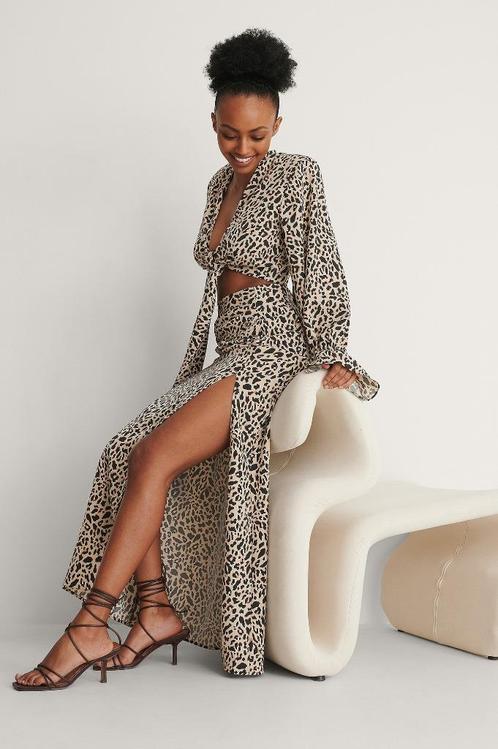 Rok in luipaardprint met hoge split van NA-KD, Kleding | Dames, Rokken, Nieuw, Maat 38/40 (M), Ophalen of Verzenden