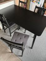 Keukentafel met 4 stoelen (kussens inbegrepen), Huis en Inrichting, Ophalen, Gebruikt
