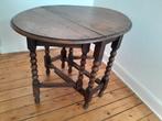 Antieke klaptafel in massief eikenhout — vintage rustiek, Gebruikt, 50 tot 100 cm, Eikenhout, Baroque rustique