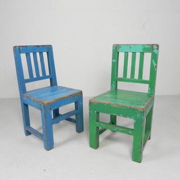Set van 2 vintage kinderstoelen, jaren '50 beschikbaar voor biedingen