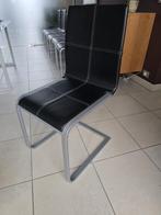 8 stoelen JUVENTA voor eetkamer Leder/Alu, Huis en Inrichting, Ophalen, Zwart, Zo goed als nieuw, Metaal