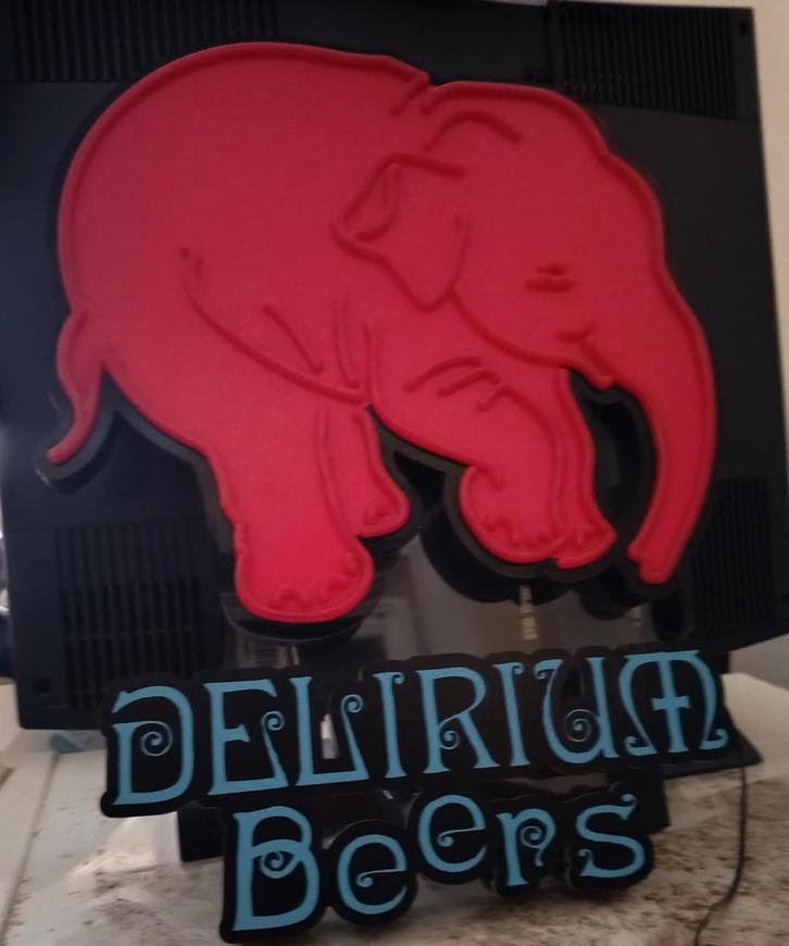 🍧🍟🍻 Mon DELIRIUM BEERS CAISSON LUMINEUX, Verzamelen, Merken en Reclamevoorwerpen, Zo goed als nieuw, Reclamebord, Ophalen