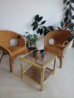 Paire de fauteuils rotin  vintages design Italien, Antiquités & Art, Enlèvement ou Envoi