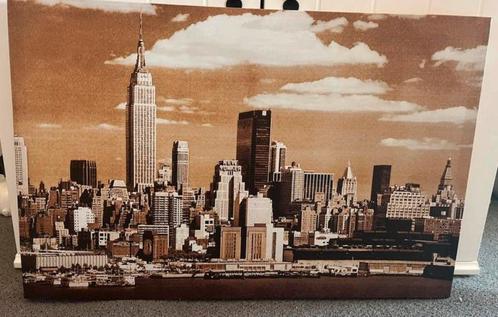 Canvas/frame sepia New York 🇺🇸🗽🏙️, Antiquités & Art, Antiquités | Assiettes décoratives & Carrelages, Enlèvement