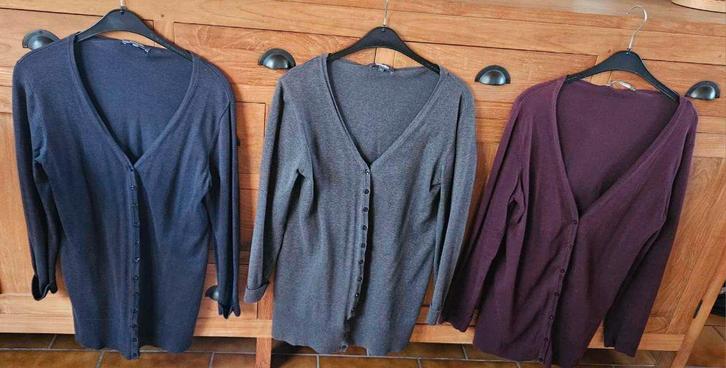 Lot 3 gilets classiques marine gris bordeaux taille L, Vêtements | Femmes, Pulls & Gilets, Porté, Taille 42/44 (L), Gris, Enlèvement ou Envoi