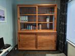 Massieve Teakhouten Buffetkast/Vitrinekast - 180cm, Huis en Inrichting, Ophalen, Landelijk modern, 200 cm of meer, 150 tot 200 cm