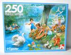Vintage puzzel & poster - Tiny en de zwaan, Verzenden, Minder dan 500 stukjes, Zo goed als nieuw, Legpuzzel