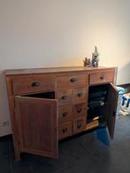 Massief teak dressoir – lades + 2 deuren – vintage/tijdloos, Ophalen, Gebruikt, Vintage - Tijdloos, 150 tot 200 cm