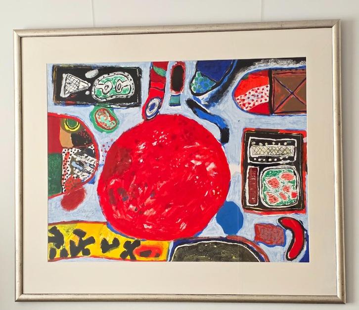 Corneille - Rode Bal - Handgesigneerd - 1990, Antiek en Kunst, Kunst | Litho's en Zeefdrukken, Ophalen of Verzenden