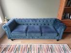 Driezitsbank fluweel groen CHESTERFIELD zetel Beliani, Huis en Inrichting, Vintage, Driepersoons, 75 tot 100 cm, Ophalen of Verzenden