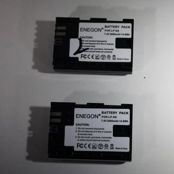 2 batteries LP-E6 energon utilisée dans grip 4000 photos beschikbaar voor biedingen