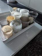 groep van 12 diverse theelichtjes, Huis en Inrichting, Woonaccessoires | Kandelaars en Kaarsen, Ophalen, Zo goed als nieuw, Kandelaar