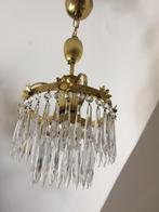 retro hanglamp plafondlamp kristal, Maison & Meubles, Métal, Enlèvement, Utilisé