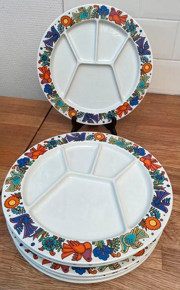Vintage fondueborden Villeroy & Boch decor Acapulco beschikbaar voor biedingen