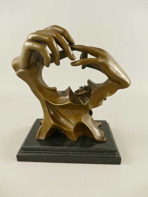 brons handen , bruiloft , liefde, Antiek en Kunst, Kunst | Beelden en Houtsnijwerken, Ophalen of Verzenden