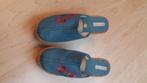 pantoufles surélevées vintage pour femmes, Comme neuf, Bleu, Enlèvement ou Envoi, Sandales de bain
