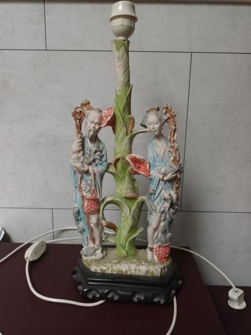 Handgeschilderde Aziatische lamp, Antiek en Kunst, Antiek | Verlichting, Ophalen of Verzenden