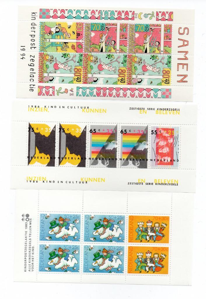 nederland 6 kinderblokken postfris, Timbres & Monnaies, Timbres | Pays-Bas, Non oblitéré, Jusqu'à 1940, Envoi