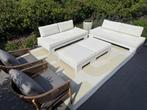 Moderne witte loungeset met verlichting, Ophalen of Verzenden, Zo goed als nieuw, 4 zitplaatsen, Loungeset