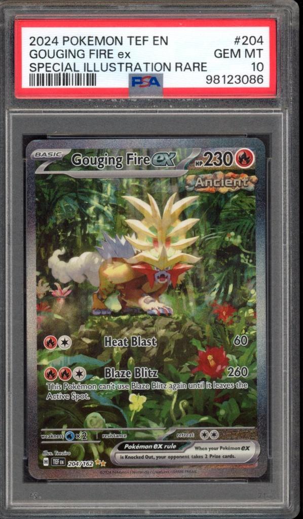Gouging Fire ex [SIR] PSA 10 - 204/162 - Forces temporelles, Hobby & Loisirs créatifs, Jeux de cartes à collectionner | Pokémon
