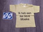 Baby T-shirt - 'Ik heb een kei lieve Moeke' - Maat 74, Comme neuf, Garçon ou Fille, Geen merk, Enlèvement ou Envoi