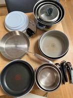 Lot cuisine inox Tefal Ingenio + poêle Yves Camdeborde, Huis en Inrichting, Keuken | Potten en Pannen, Ophalen, Zo goed als nieuw